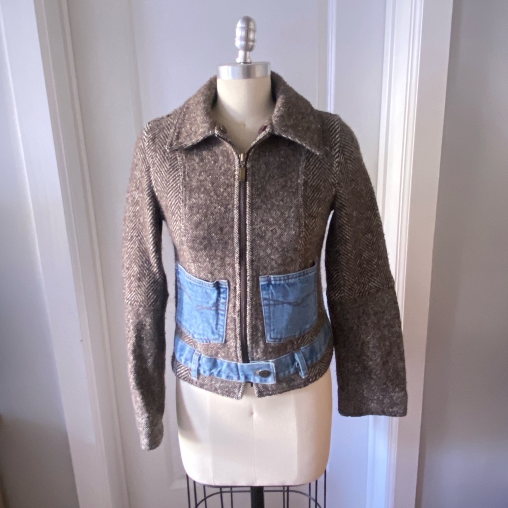 GUESS DENIM AND TWEED JACKET